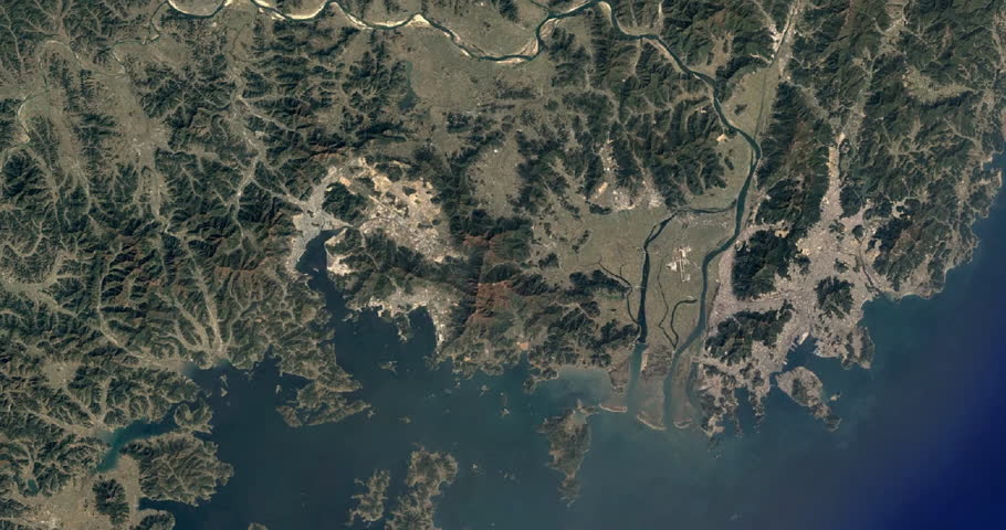 Space Cityscape: Time-lapse of Busan, South Korea. 1985-2020. Data: www.nasa.gov