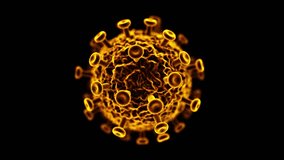A 3D illustration of Covid-19 virus (Coronavirus) moving on a black background - Powered by Shutterstock - Get 15% off with code: PIKWIZARD15