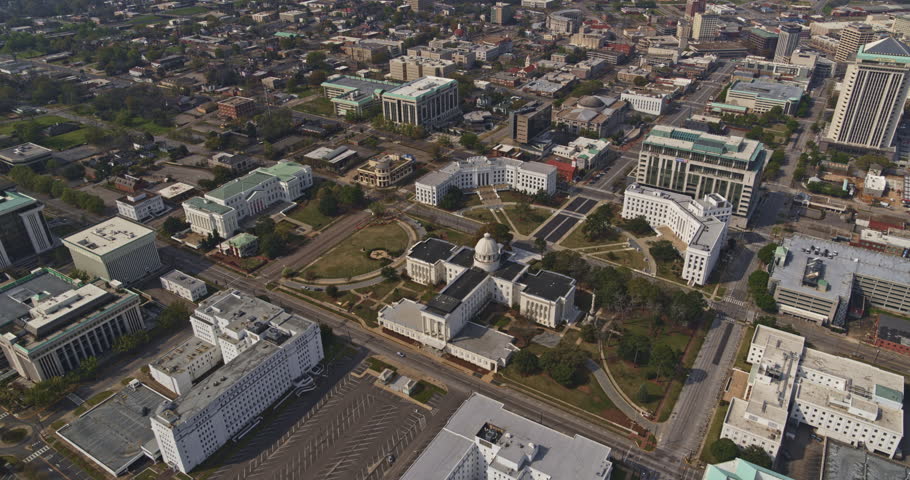 Montgomery Alabama Aerial v10 Flyby ot the Capitol Building and Dexter Avenue towards Alabama River - DJI Inspire 2, X7, 6k - March 2020