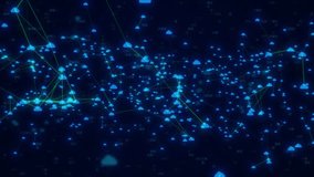 Digital Cloud Server Connected With Plexus Network Data Animation Background. High Tech Cloud Server Icon And Network Connection Animation, Computer Server Technology Data Processing Animated - Powered by Shutterstock - Get 15% off with code: PIKWIZARD15