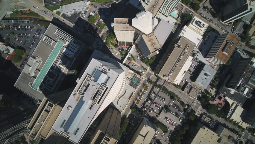 Atlanta Aerial v356 Vertical view flying over downtown and freeway area sunny - November 2017