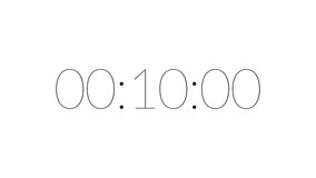 6 digits 10 seconds thin font minimal countdown timer. Black on white background. Simple, elegant and minimalist chic font count down concept. 4K Motion Graphics. - Powered by Shutterstock - Get 15% off with code: PIKWIZARD15