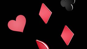 Falling French Poker Card Suit Symbol Animation, on Alpha Channel, Loop
 - Powered by Shutterstock - Get 15% off with code: PIKWIZARD15