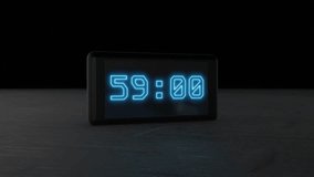 59 Seconds Digital Countdown Timer. Neon Countdown Clock 3D. 4K - Powered by Shutterstock - Get 15% off with code: PIKWIZARD15