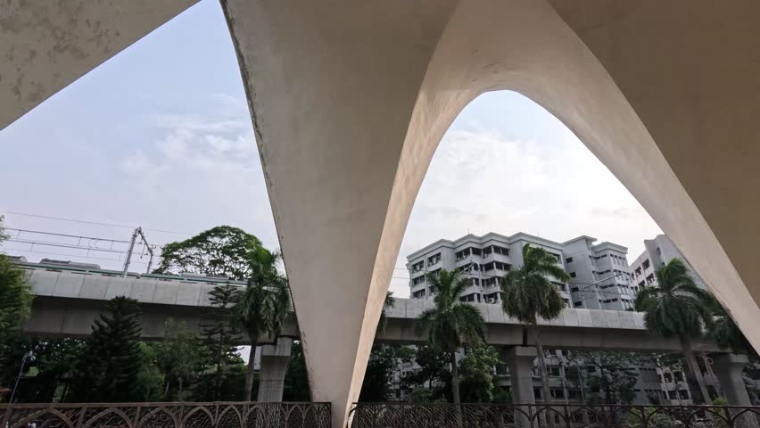 Short clip of Mausoleum of three leaders at Shahbag Dhaka University area 60 fps
