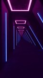 Dark vertical corridor loop with bright blue and pink neon lights illuminating the walls - Powered by Shutterstock - Get 15% off with code: PIKWIZARD15