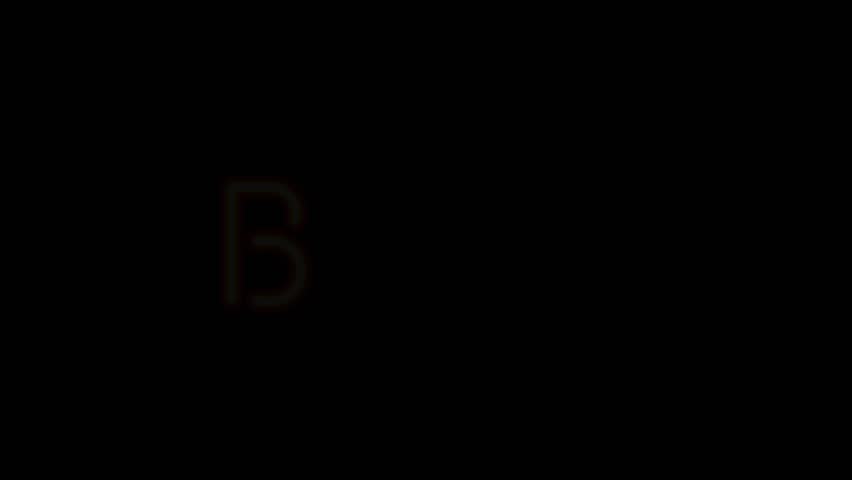 Video of Neon Illuminated Beer Lettering and Blue Colored Frame. Blinking Text Lights.