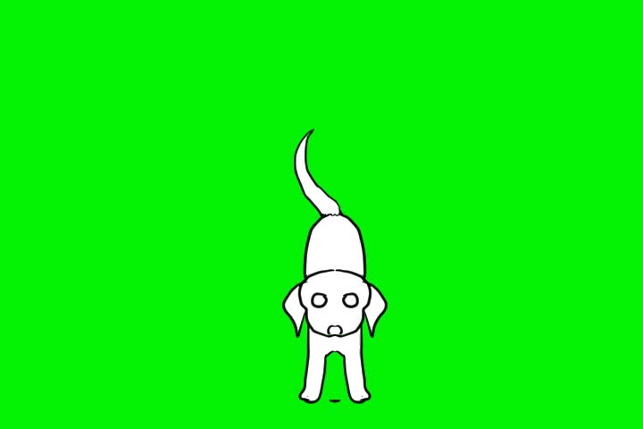 a dog wagging its tail.