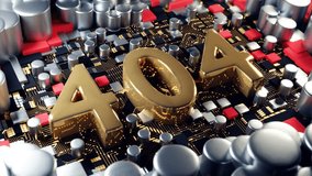 Design a sophisticated 404 error graphic featuring gold text and a circuit board pattern - Powered by Shutterstock - Get 15% off with code: PIKWIZARD15