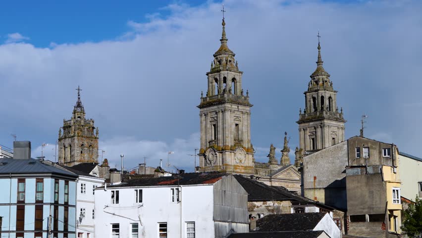 Views from the Roman wall of Lugo in the municipality of Lugo. Santiago