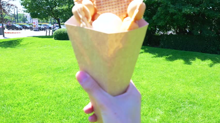 Ice Cream on the Green Grass in City
