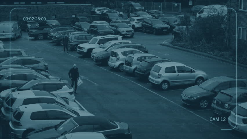 CCTV Busy Parking Lot Timelapse