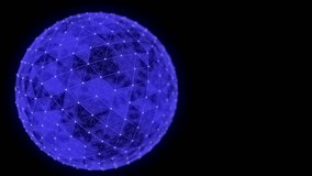 Abstract blue sphere on black background. Wireframe circle structure with glowing particles and lines. Futuristic digital illustration. 3D rendering. - Powered by Shutterstock - Get 15% off with code: PIKWIZARD15