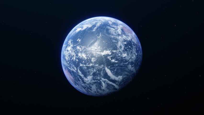 Rotating planet Earth from space. Textures from the NASA website