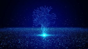 Digital optical fiber sci-fi wave network flow particles, hi-tech mesh big data speed background. Abstract technology metaverse background concept, business innovation science fiction. 3D Illustration - Powered by Shutterstock - Get 15% off with code: PIKWIZARD15