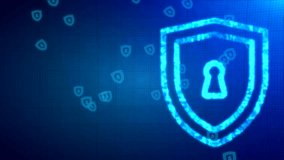Cybersecurity key hole lock shield moving futuristic animation abstract 3d technology protection icon background  - Powered by Shutterstock - Get 15% off with code: PIKWIZARD15