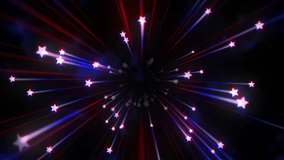 Patriotic red white blue shooting stars 4k loop - Powered by Shutterstock - Get 15% off with code: PIKWIZARD15