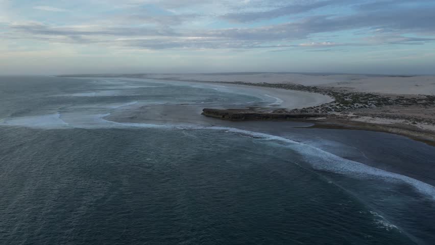 High aerial panoramic view over Cactus Beach in South Austalia.