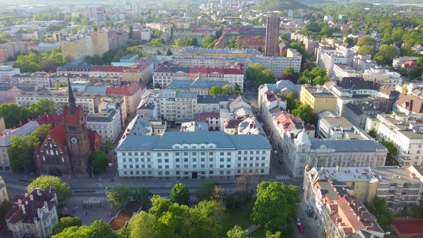 anoramic view of the center town of Ostrava in the north-east of the Czech Republic 