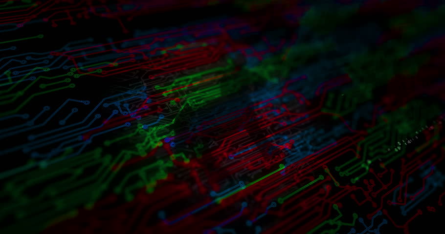 Trojan virus cyber crime and security breach colored symbol concept. Network, cyber technology and computer background abstract 3d animation.