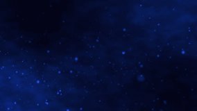 Shimmering, bright particles forming a line and wave flow. Smoke clouds and particle background. Particle movement on dark sky with clouds. Futuristic glitter in space on dark background. 4K animation - Powered by Shutterstock - Get 15% off with code: PIKWIZARD15