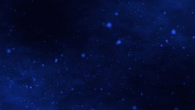 Shimmering, bright particles forming a line and wave flow. Smoke clouds and particle background. Particle movement on dark sky with clouds. Futuristic glitter in space on dark background. 4K animation - Powered by Shutterstock - Get 15% off with code: PIKWIZARD15