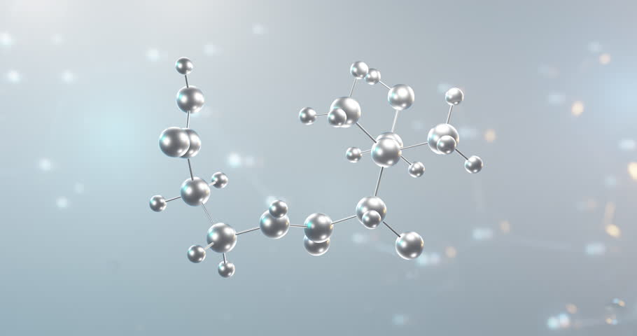 Pantothenic acid rotating 3d molecule, molecular structure of vitamin b5, seamless video
