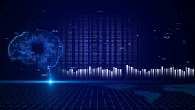 Artificial intelligence conducts research on stock data, Business data Analytics Cityscape With Vibrant Stock Market Graph flow of stock exchange data Financial graph chart hologram. 3D Illustration - Powered by Shutterstock - Get 15% off with code: PIKWIZARD15