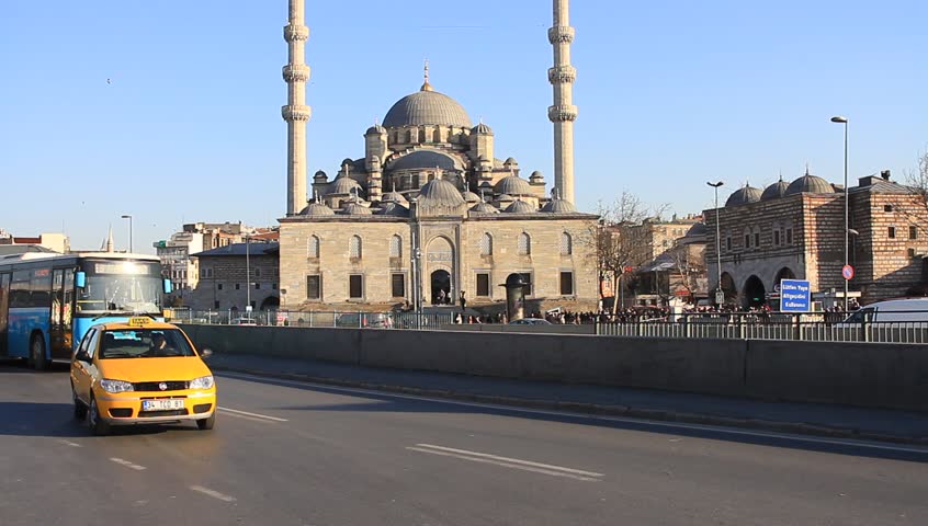 ISTANBUL - MAR 6: Ragip Gumuspala Street traffic at Eminonu Square on March 6,