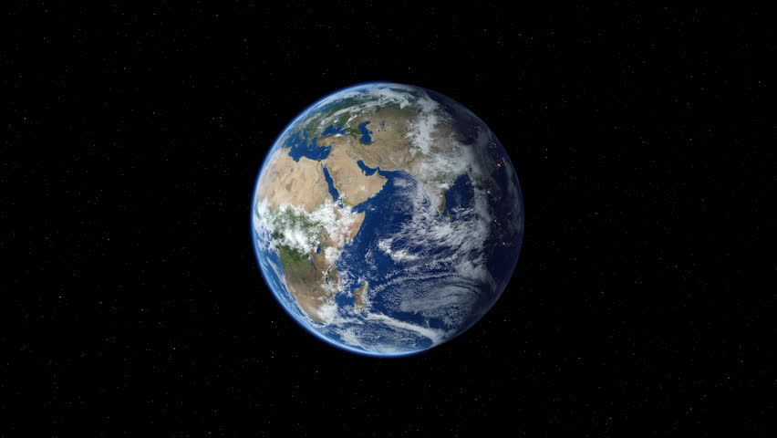 Zooming on Tel Aviv, Israel. Earth zoom in from outer space to city. The animation continues by zoom out through clouds and atmosphere into space. View of the Earth at night. Images from NASA. 4K