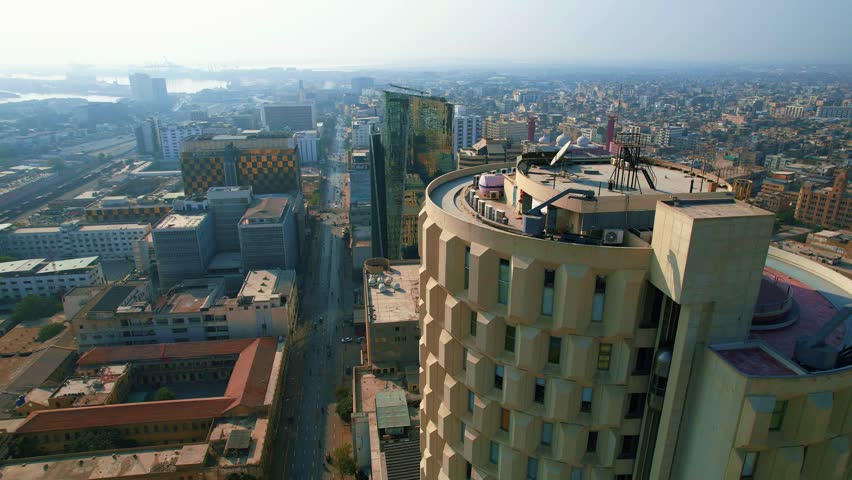 Habib Bank Plaza drone view Karachi Pakistan