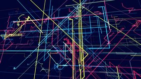 multicolored holographic constructions, 3d structures of luminous lines. abstract 3d grids as a high-tech informational looped bg. Sci-fi futuristic background. Technological neon. 3D Illustration - Powered by Shutterstock - Get 15% off with code: PIKWIZARD15