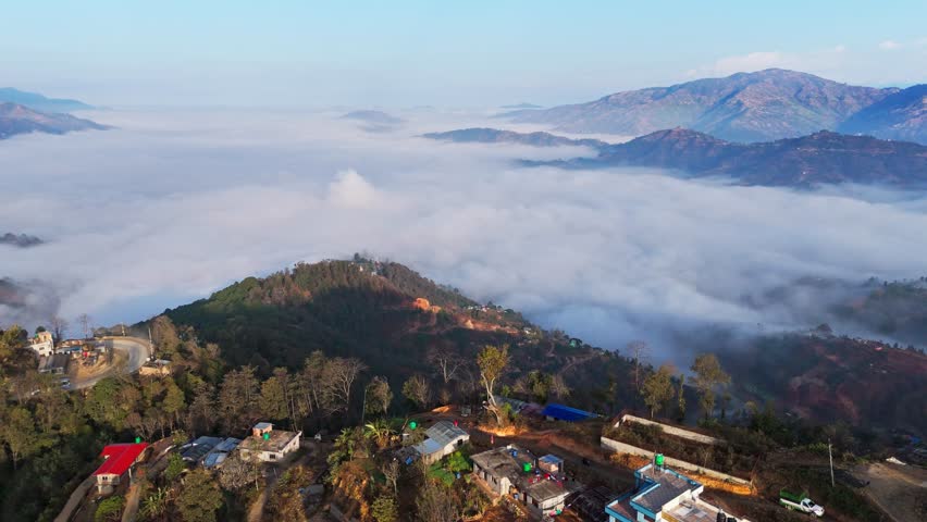 cloud hanging above the landscape.
