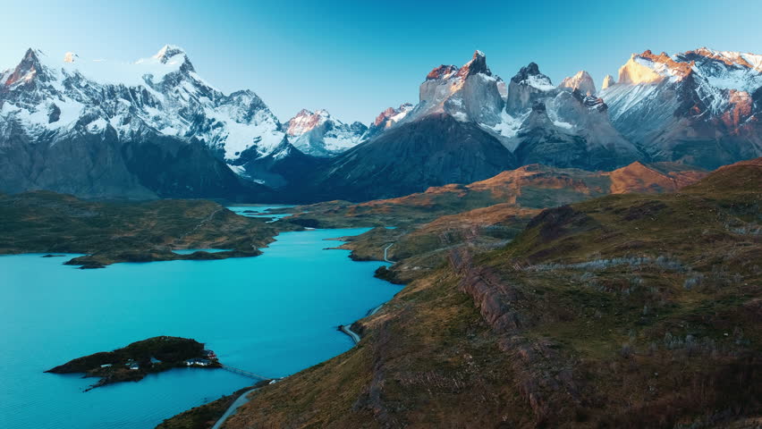 Torres del Paine National Park at sunset, Chile