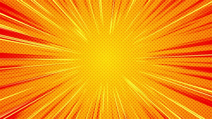 The video features colorful comic-style radial lines, creating a dynamic and vibrant visual effect, commonly used to emphasize focus or impact in animations and illustrations.