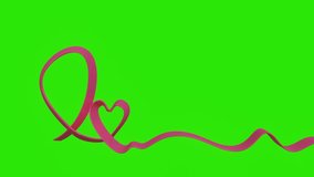 Moving pink ribbon of breast cancer awareness campaign  with green screen background. Perfect for Breast Cancer Awareness celebration around the world. High quality ribbon. 4k 3d animation loop - Powered by Shutterstock - Get 15% off with code: PIKWIZARD15