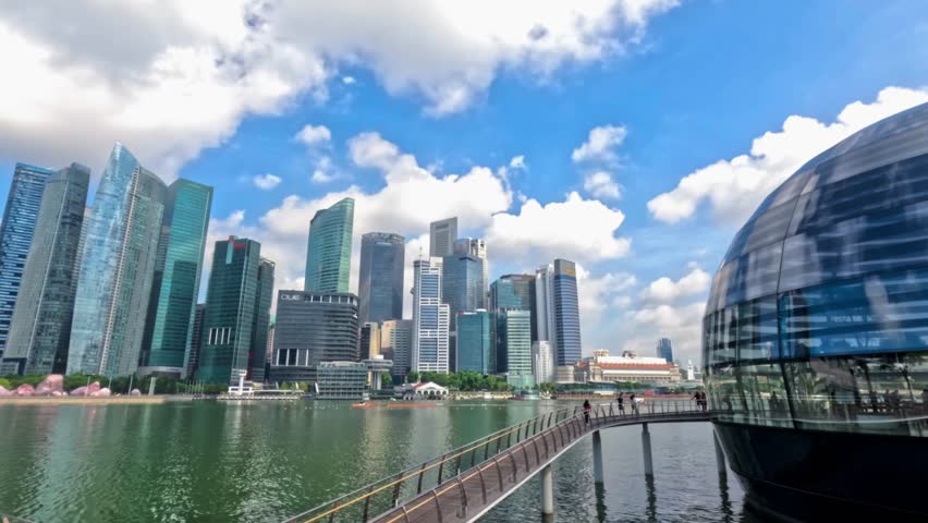 Singapore - June 19, 2024: The landmark Buildings and Tourist Attractions of city.Smart city skyscraper metropolitan.High rise office towers of the  central business and financial district