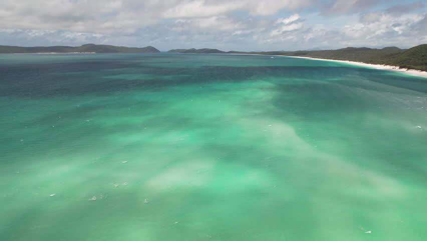 Aerial View of Stunning Whitehaven Beach on Whitsunday Island, Queensland, Australia