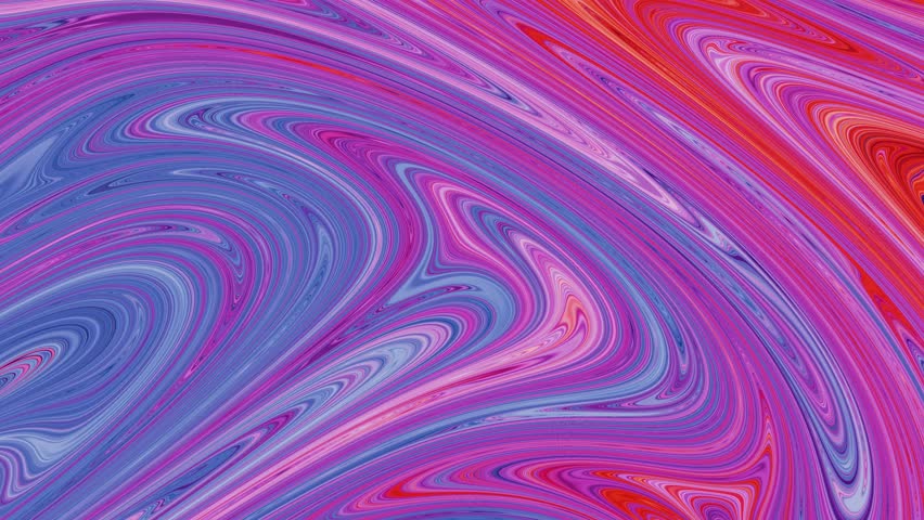 Colorful Psychedelic Liquid Paint Darkening Hues In Interweaving Motion. abstract