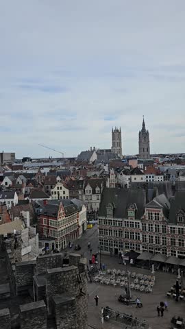 City of Ghent, Belgium seen from above