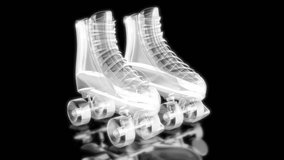 Rendering 3D animation, VISUAL EFFECTS Roller Skates Model on a black background - Powered by Shutterstock - Get 15% off with code: PIKWIZARD15