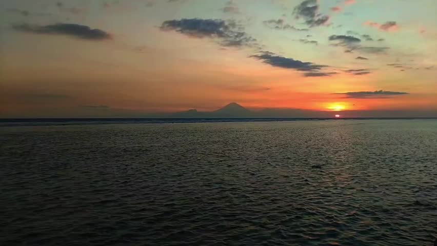 Beautiful sunset at Gili Trawangan Island, North Lombok Regency, Indonesia