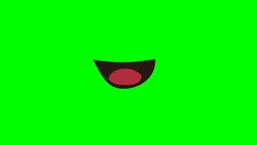 Cartoon talking simply mouth or funny face for side green screen insert, chroma key green screen motion graphics stock video 3D animation. Ultra high resolution. - Powered by Shutterstock - Get 15% off with code: PIKWIZARD15