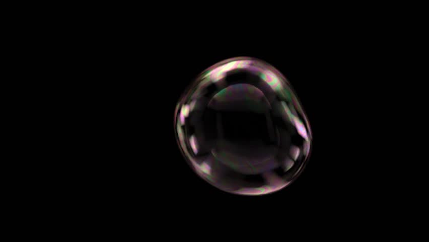 soap bubble pop burst explosion over dark black screen, with alpha 4k colorful motion background, ready for compositing, isolated on black