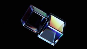 Abstract animation, rotating glass cubes, 4k seamless looped video, 3d render - Powered by Shutterstock - Get 15% off with code: PIKWIZARD15