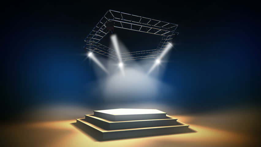 Illuminated Music Stage On A Stock Footage Video 100 Royaltyfree