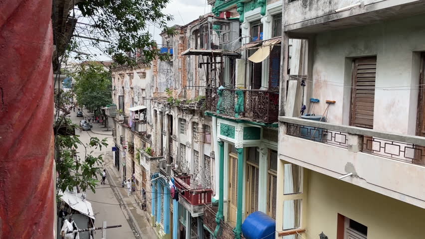 havana street cuba view from the hotel building city center