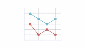 Animated lines plot. Data analysis graph animation. Moving dots chart. Information management. Colorful illustration on white background. HD video with alpha channel. Motion graphic - Powered by Shutterstock - Get 15% off with code: PIKWIZARD15