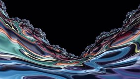 Neon color flowing on mountain fractal marble with black background. Loop able, topography map, data, abstract backdrop - Powered by Shutterstock - Get 15% off with code: PIKWIZARD15