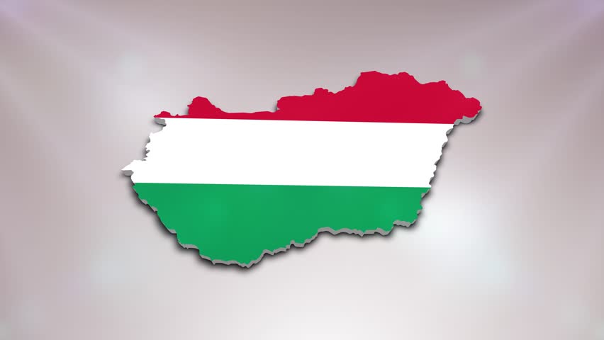 Hungary Flag on its Country Map, 3D Map Flag Opener Suitable for Politics, Elections, Travel, News and Sports Events and Presentations